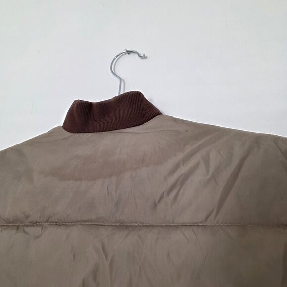 Vintage Kmart Reversible Down Hunting Vest Mens M Beige Orange Full Zip Gorpcore - Picture 3 of 11